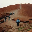 AUS NT AyersRock 1993MAY 002  The track gets as slippery as a bar of soap after only a light sprinkle of rain. : 1993, Australia, Ayers Rock, May, NT